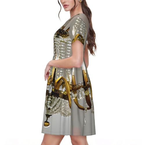 Robe d'été décontractée à manches courtes avec imprimé - 2