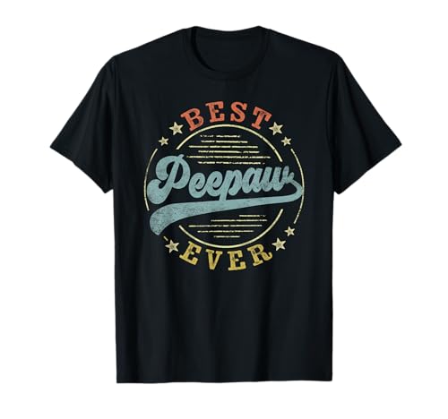Best Peepaw Ever Father's Day PeePaw Gifts Vintage Emblem T-Shirt
