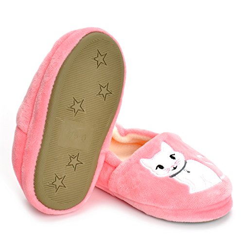Estamico Toddler Girls' Premium Soft Plush Cats Slippers Cartoon Kitten Warm Winter House Shoes thumb #3