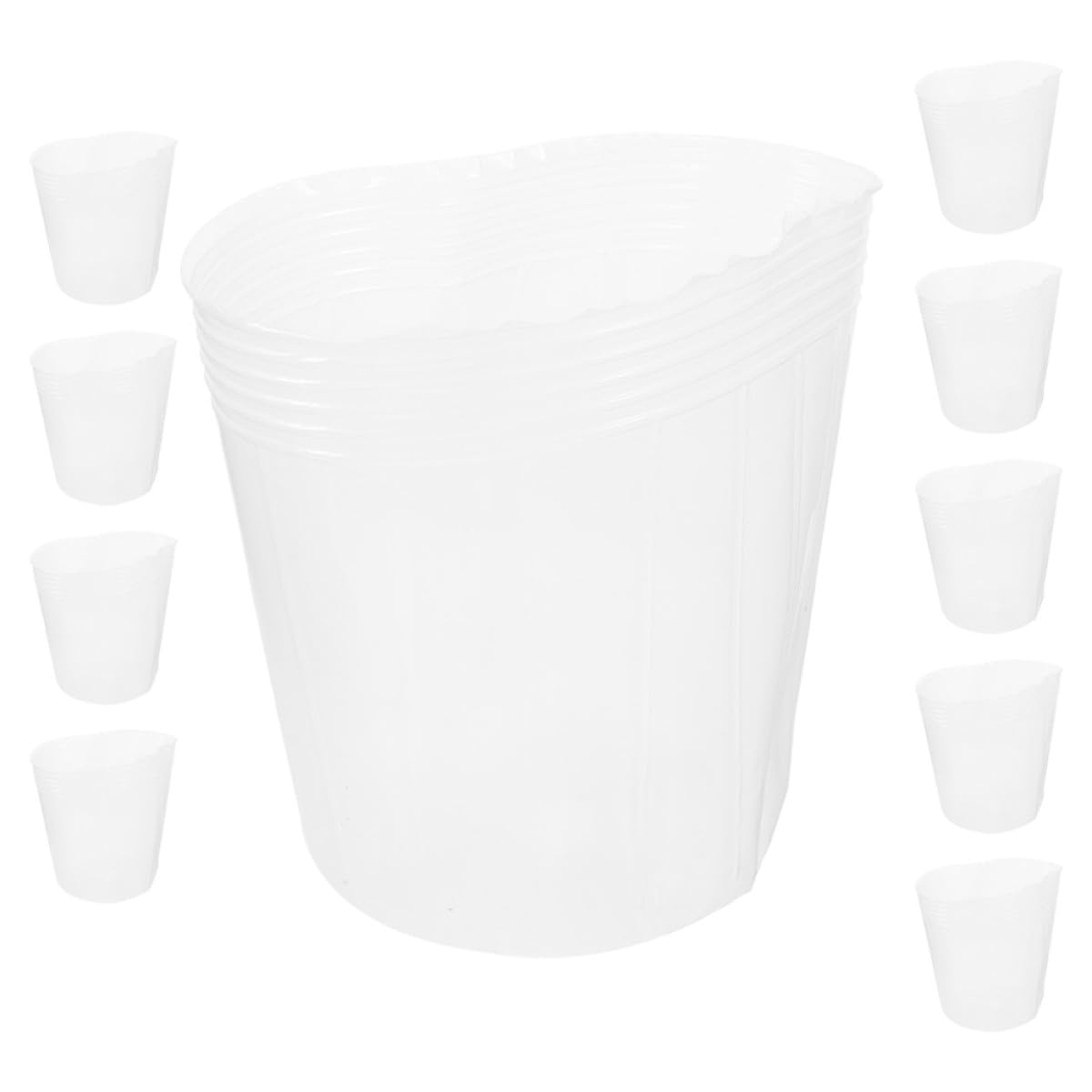 TOYZFRIENDY Plastic Plant Pot Liners 10 Pack Indoor Waterproof Planter Basket Inserts Replacement for Easy Planting and Garden Use 6.69X6.50X6.50In