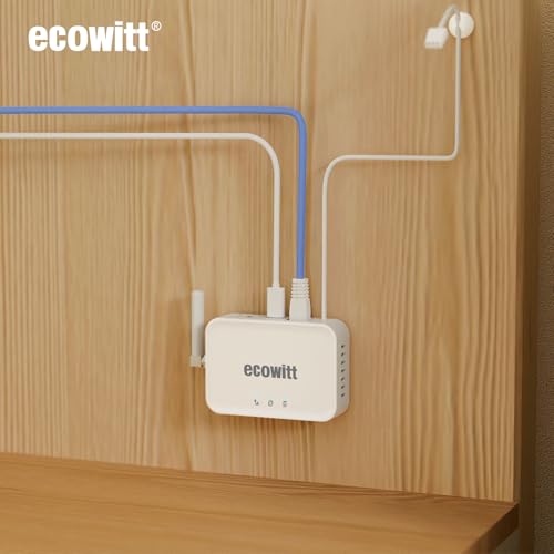 Image of Ecowitt GW3000 Wi-Fi & Ethernet Weather Station Gateway, with Built-in Temperature, Humidity and Barometric Sensors with SD Card Port,433 MHz