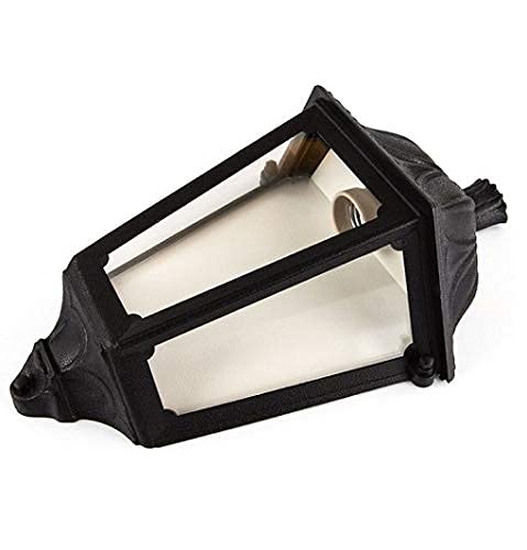 Image of CERCO Victoria Half Outdoor Wall Light (Black + Frosted)