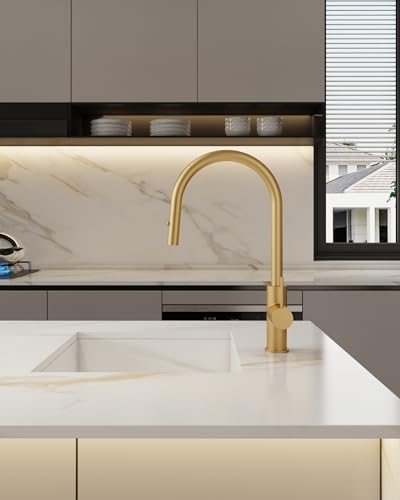 DILECI - Robinet de Cuisine Finition Doré – Mitigeur Design Moderne et Élégant – Couleur Or, Résistant à la Corrosion et Facile à Nettoyer – Idéal pour...