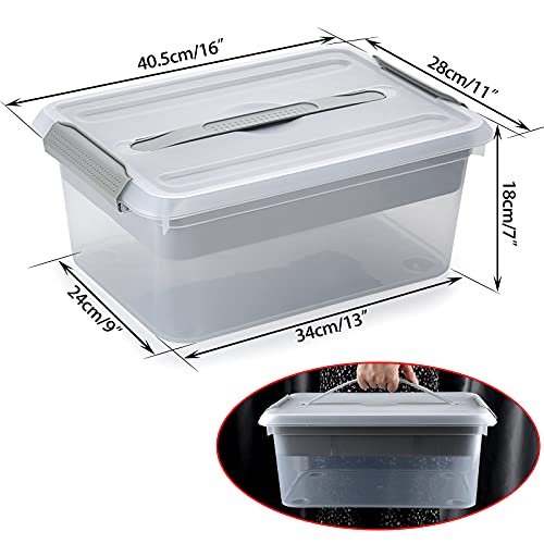 Btsky Stack & Carry Box, Clear Plastic Storage Container Stackable Home Utility Box With Removable Tray Multi-Purpose Storage Bin For Organizing Stationery, Sewing, Art Craft Supplies(Grey) #TOP2