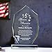 Personalized 9” Glass Plaque with Glass Base, Crystal Clear Trophy with Engraved with Names, Appreciation Messages and Company Logo, Customized Gift Award for Retirement Employee, Manager, Boss.