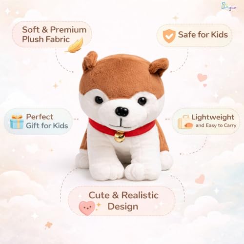 Image of Cute Huskey Dog Soft Toy 25 CM Brown