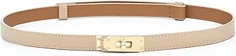 2 in 1 Womens Skinny Leather Belt,Adjustable Fashion Belts Thin Waist Belt For Dress Jeans Coat,Slim Waistband