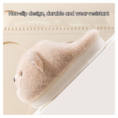 Fuzzy Fluffy Cute Cartoon Bear Cotton Slippers Comfy Autumn Winter Slippers, Cute Fuzzy Plush Winter Indoor Outdoor4