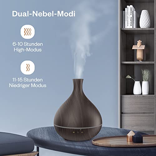 Foto von Aroma Diffuser 500ml Diffusor für Ätherische Öle, Premium Ultraschall Luftbefeuchter Aromatherapie Öle Diffusor,7-Farbigem LED-Licht, Raumbefeuchter Duftlampen mit Timer