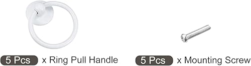 Miniatura 5 de METALLIXITY Manija de anillo (2.047 in2.05 pulgadas), 5 unidades, herrajes de hierro para tirar, pomos con tornillo, para cajón de gabinete de caja