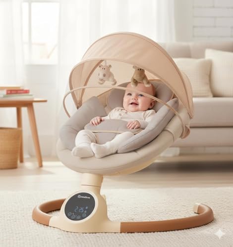 BEBE2LUXE Alpha : Balancelle bebe/Transat bebe électrique (Beige)