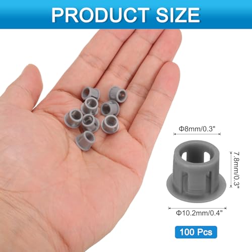Image of uxcell 100pcs Nylon Plastic Hole Plugs, 2 /7 inch(8mm) Round Drill Screw Hole Plugs Covers Knockout Locking Plastic Plugs Insert End Caps for Kitchen Cabinet Furniture, Deep Grey