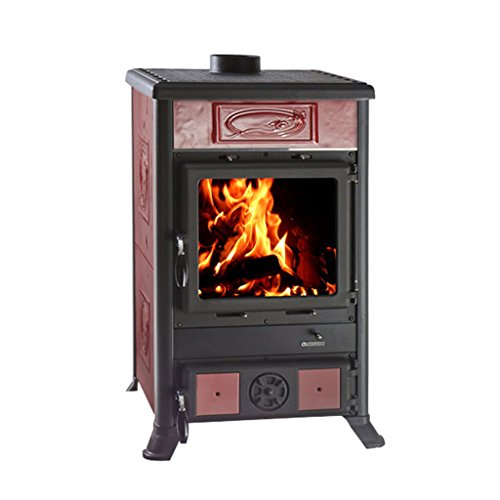 La Nordica Stufa A Legna Rossella R1 Rivestimento In Maiolica Potenza Termica Nominale 8 Kw 229 M3 Riscaldabili Colore Bordeaux