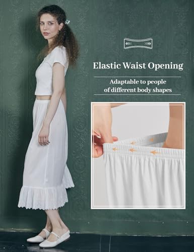 Half Slip Dress for Under Dresses Women Long Lace Skirt Extender Underskirt Non Cling 100% Cotton4