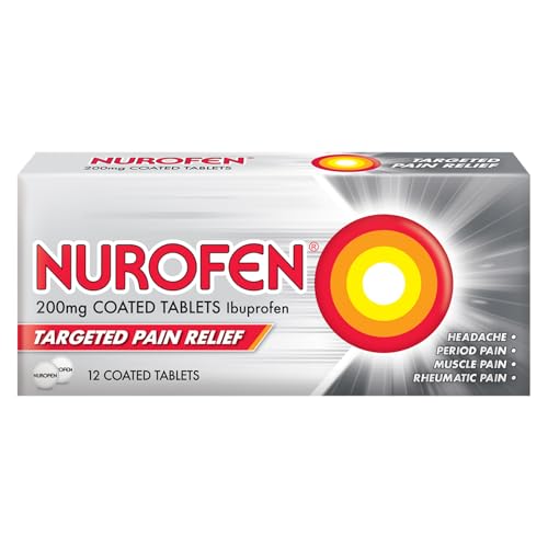 Nurofen Coated Tablets Relief for Pain and Fever 200 mg 12 Count