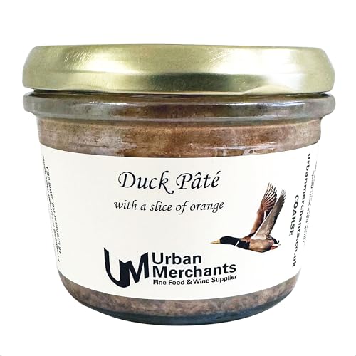 Duck Pate with a Slice of Orange, Gourmet French Pate, Ideal Accompaniment For Crackers, Pickles And Chuntneys With Cheese & Charcuterie Boards, 180g Glass Jar