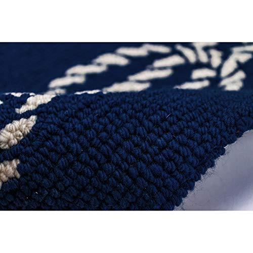 Liora Manne CAPRI Indoor/Outdoor Handmade Synthetic Blend Durable Area Rug - Traditional Stripe Coastal Beach Decorative (Ropes Navy) (2' x 5') - Image 9