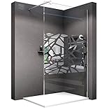BERNSTEIN® Duschwand Glas Duschabtrennung Walk-In Dusche Nano ESG Echtglas Duschtrennwand EX101 Spiegelmuster mittig 90 x 200 cm