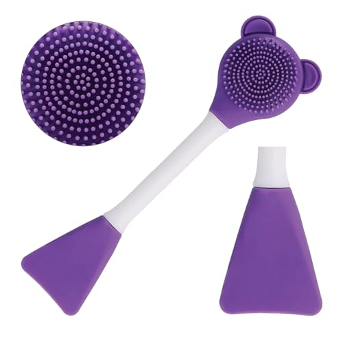 Image of TEMPERIA (1 pcs) 2 in 1 Silicone Face Scrubber Brush for Men & Women - Facial Massager Tool for Cleansing - Exfoliating Brush for Face Wash Scrub (Random Colors) (MN02)