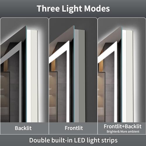 Shuafa JTMUSAMZC1483601 Led Mirror For Bathroom, 48X36 Inch Backlit + Front Lighted Bathroom Vanity Mirror With Lights For Wall thumb #2