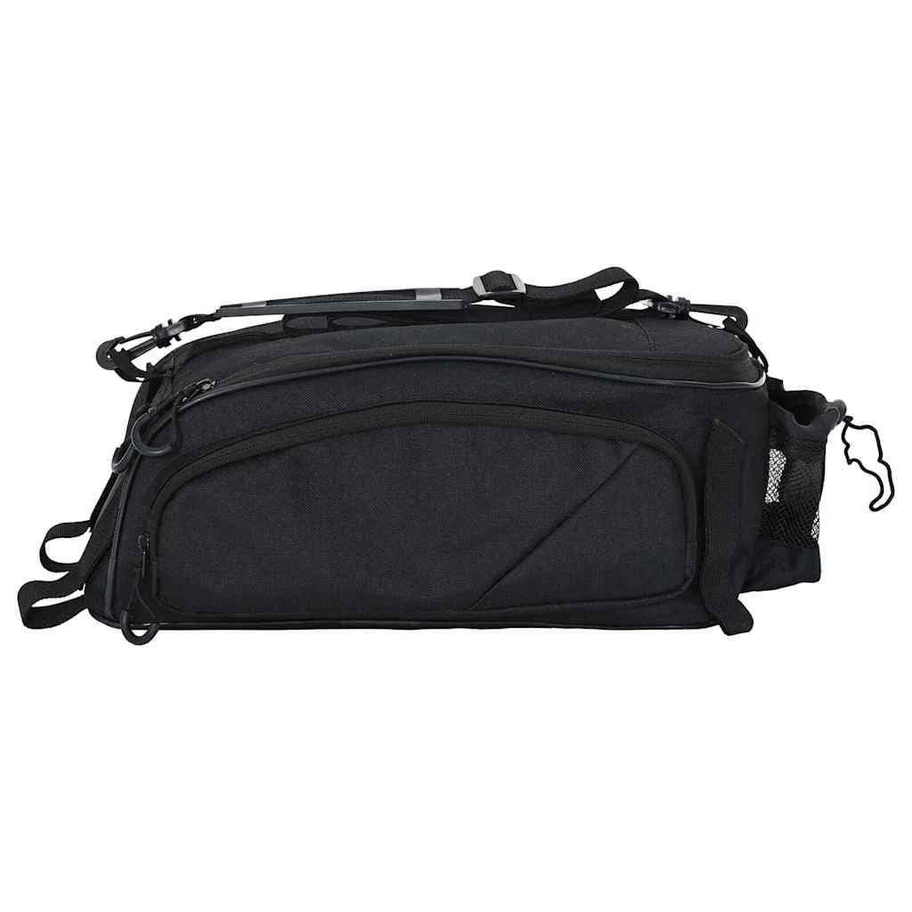 Torba rowerowa czarna z poliestru 38 x 21 x 16 cm, przenośna, wodoodporna, na akcesoria rowerowe, dojazd, do aktywności na świeżym powietrzu, na wycieczki, rower górski i rower trekkingowy