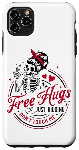 Free Hugs Don't Touch Me 楽しいユーモア スマホケース iPhone 11 Pro Max 用