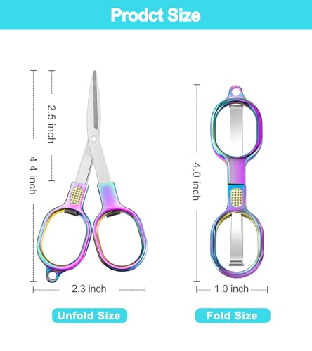 Zicolu Tesoura dobrável de viagem, pacote com 2 tesouras pequenas de segurança, compatível com TSA e