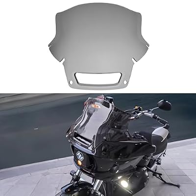 FATECIM 9 Windshield Windscreen Air Deflector for Harley 2022-2024 Low Rider ST El Diablo FXRST FXLRST (Smoke)
