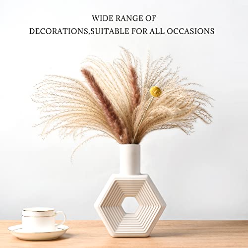 White Vase For Flowers， A Modern Decorative Flower Vase. Ceramic Vase For Flowers For Living Room Decoration. Vases For Decor Fit Every Style.kgccizi #TOP4