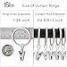 LLPJS 40 Pack Curtain Rings with Clips, Curtain Clip Rings Hooks, Bow Hanger Clips for Hanging Drapery Drapes Bows, Ring 1.26 inch Interior Diameter, Fits up to 1