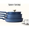 CAROTE Ceramic Cookwar Set, Pots and Pan Set Non Stick 16 Piece, Cookware Set Kitchen Cooking Set Non Toxic, PFAS PTFE Free, Blue