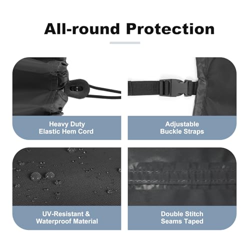 Explore Land Pedal Boat Cover - Waterproof Heavy Duty Outdoor 3 or 6 Person Paddle Boat Protector, Black by Explore Land - Image 4