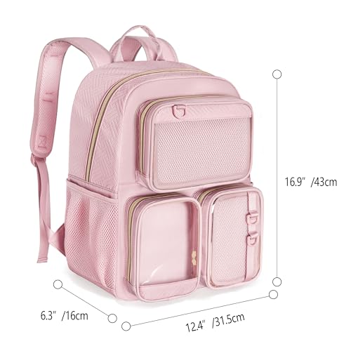 Image of Ita Bag Pin Display Backpack with Insert, Aesthetic Laptop Backpack | Ita Backpack with 3 Clear-Window Pockets, Laptop Sleeve, Kawaii Backpack for Cosplay & Concert(Pins NOT Included)