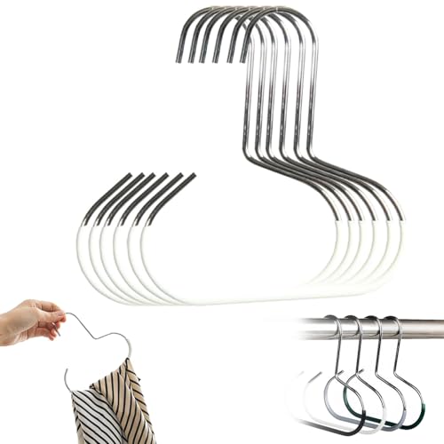 2026 �ϋv���̂���X�`�[���n���K�[: ���ړI���[�ŃN���[�[�b�g�X�y�[�X���ő���Ɋ��p�A�X�q�n���K�[�I�[�K�i�C�U�[�A����~�߃X�e�����X�X�`�[���m�����b�N�I�[�K�i�C�U�[�A�X�J�[�t�A�x���g�A�l�N�^�C�A�u���W���[�A����~�߁B(6pcs - White)