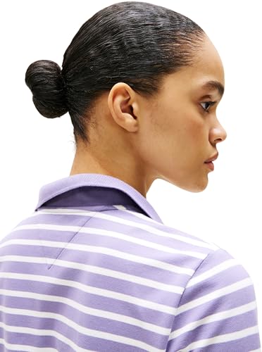 Tommy Hilfiger Damen Poloshirt Kurzarm 1985 Pique Regular Fit, Violett (Purple/Ecru STP), XS – Ansicht 3