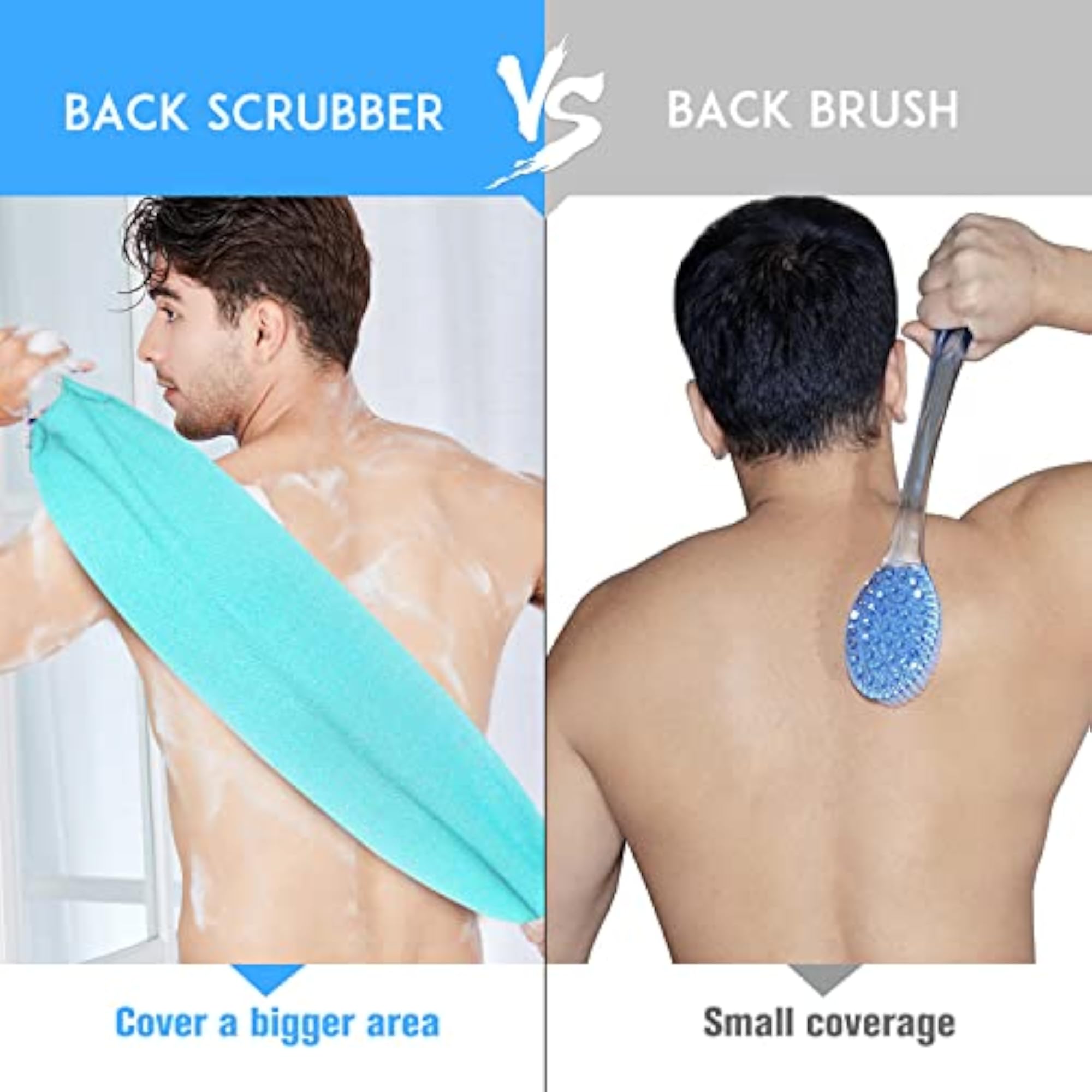 Exfoliating Back Scrubber with Handles for Body Shower