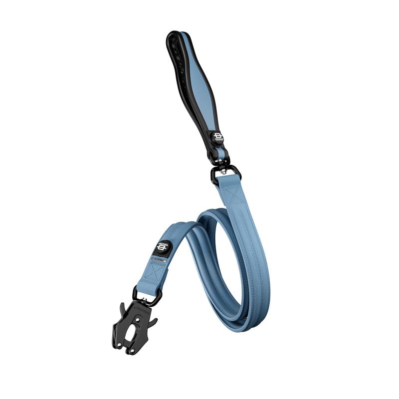 Bullyion ® Original Equipment Dog DUAL SWIVEL LEAD – Durable Adjustable Pet Lead, Anti Tangle, Softcell Handle, Lockforce Clasp - For All Dogs – Length 1.2m (CORNWALL BLUE)