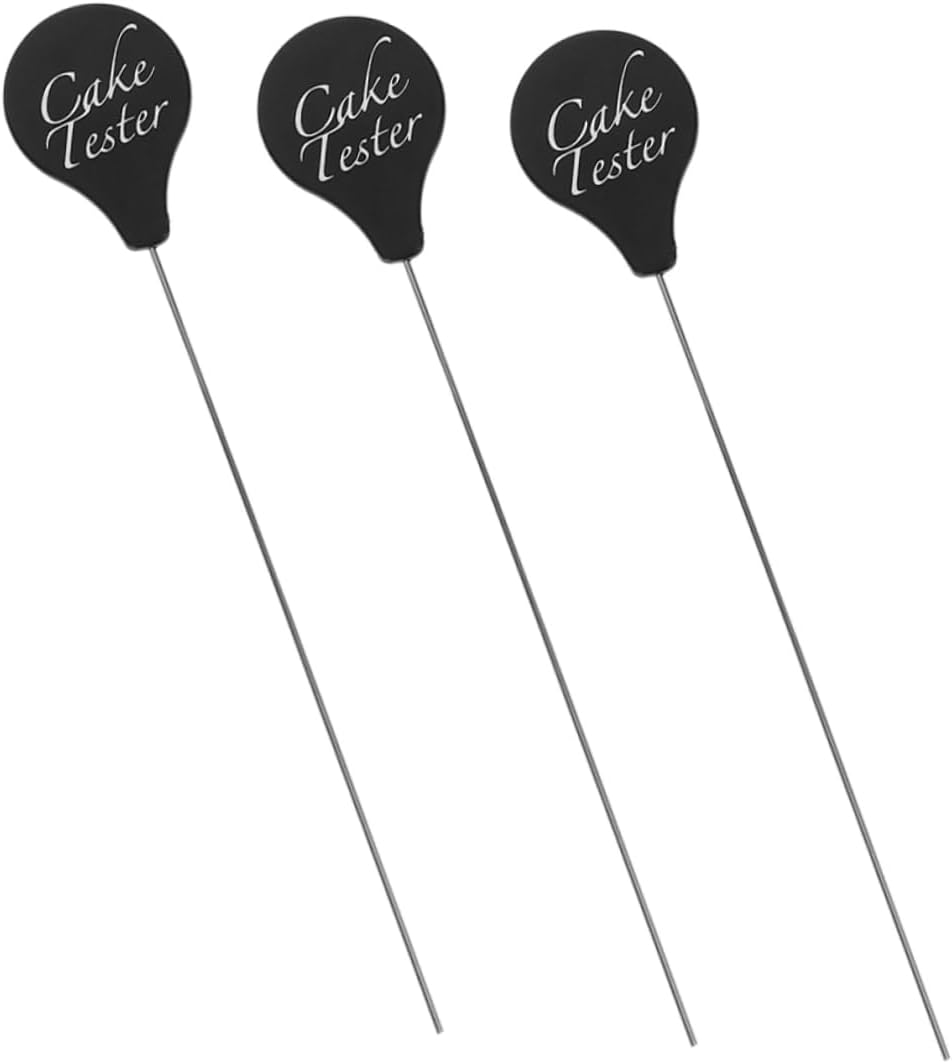 Zerodeko 3Pcs Stainless Steel Cake Testing Sticks Reusable Baking Tools for Cake Doneness for Home Bakers and Pastry Chefs Easy to Use and Rustproof