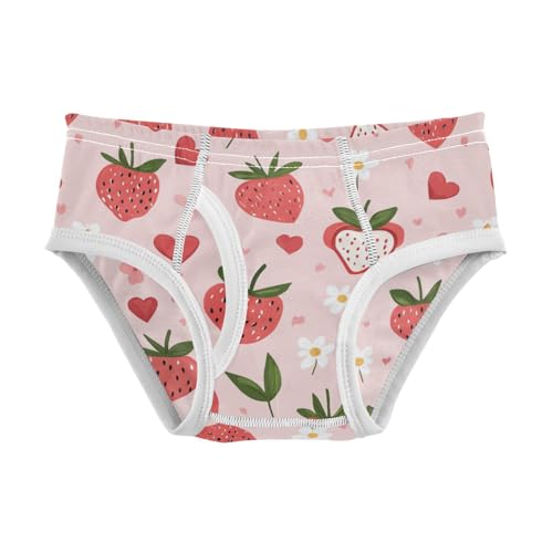 Wusikd Strawberry Cute Boys' Underwear Cotton Pink Hearts Boys Briefs Soft Toddler Underwear 2T