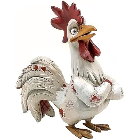Bicuzat Funny White Rooster Statue Cover