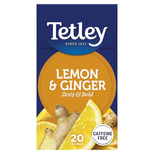 Tetley Zingy Lemon & Ginger Herbal Tea Bags - Naturally Caff
