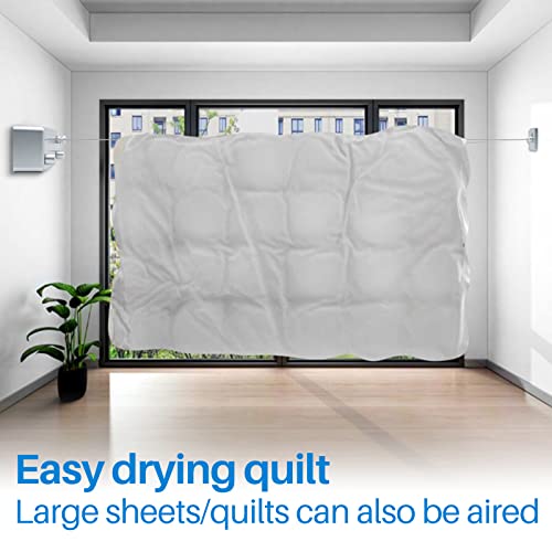MUYIRTED Retractable Washing Line 2x4.2m Steel Core Clothes Lines for Outside Laundry Clothesline Wall Mounted Heavy Duty - Image 2
