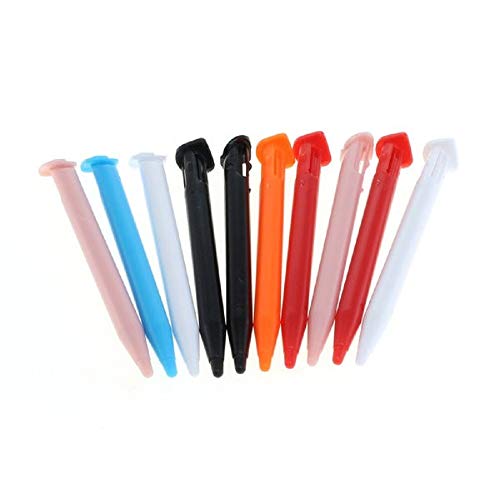 subtel - Pack de 10x Stylets pour Nintendo New 2DS XL - Stylet Tactile de précision pour Vos Jeux vidéo sans rayer l'écran Couleur Rouge, Rose, Blanc, Bleu, Noir, Orange Cover