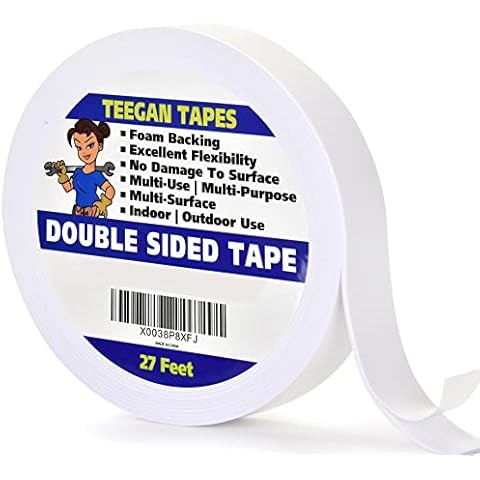 Gaffer Power Foam Tape Craft Double Sided | Heavy Duty Double Sided Mounting Tape | Double Sided Fabric Tape for Clothing | Outdoor Double Sided Mounting Tape|1-inch x 27 Feet, 1/16 Thick Cover