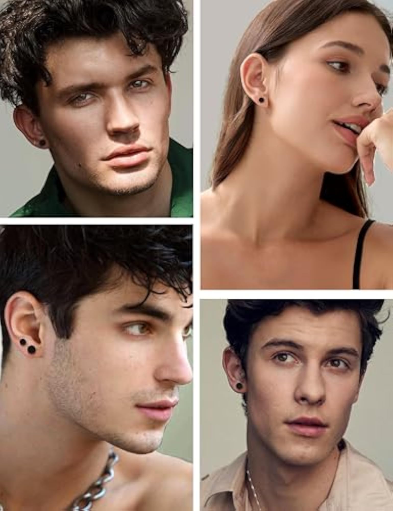 Stainless Black Stud Earrings for Men & Women