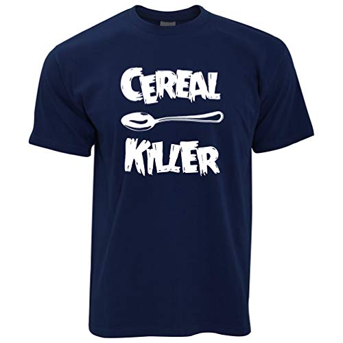 Tim and Ted nouveauté Petit-déjeuner T-Shirt Cuillère céréales Tueur Joke Navy Blue Medium Cover