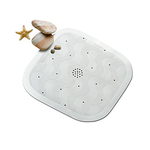 Rayen Carpet for Shower with Suction Cups, Rubber, White, 45 x 45 cm