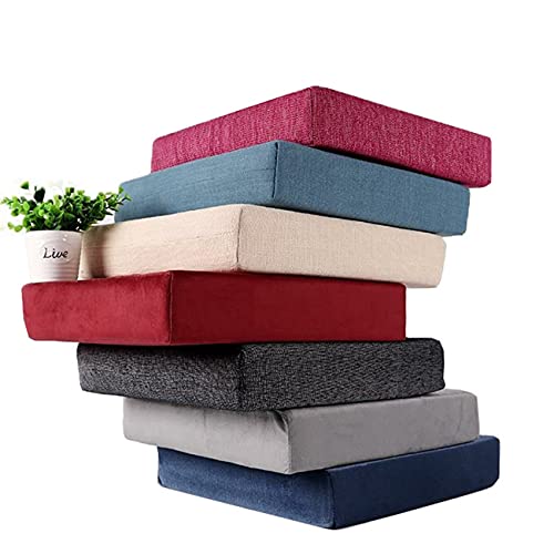 KingMSPG Dickes 5/8 cm Stuhl-Sitzkissen, Gartenstuhl-Polster, Sitzkissen 40/45/50 cm, rutschfestes Stuhlkissen für drinnen und draußen, Büro (40 x 40 x 5 cm, hellblau) Cover
