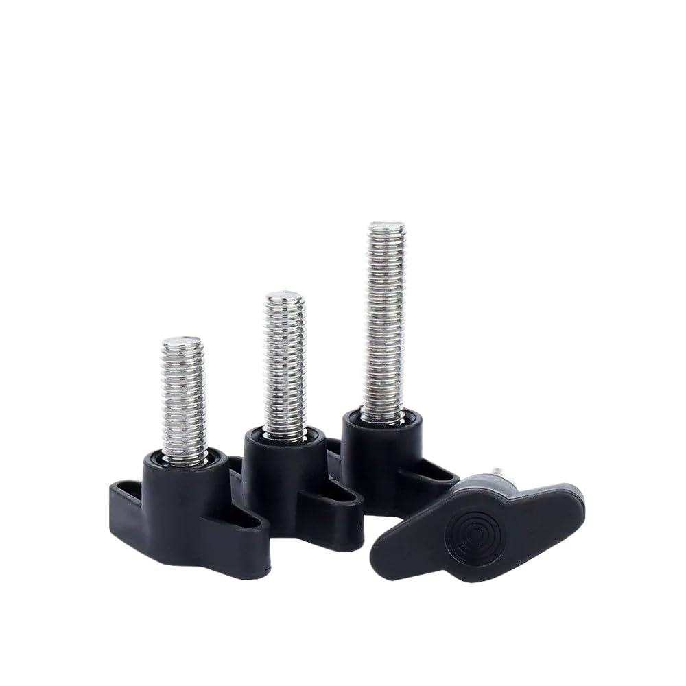 Galvanized Steel Plastic T-Shaped Head Thumbscrews T-Handle Bolts M4 M5 M6 M8 (20,M4 x 20mm, Head Dia.27mm)