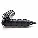 HTT Spike Black Comfort Rubber Motorcycle Handlebar Hand Grips (1") Custom Black Billet Grips Fits Cruisers/Choppers/Harley Davidson